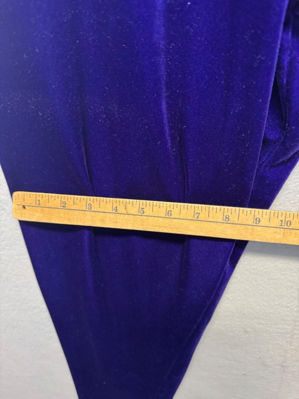 Vintage Diane von Fürstenberg Purple Velvet Elastic Waist Pants M - Picture 7 of 8